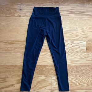 Navy Leggings High-Waisted Stretchy